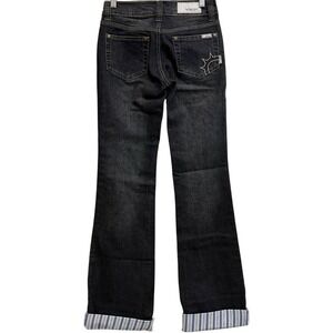 Nobody Revolt Jeans Dark‎ Wash Low Rise Bootcut MNG Cuff 90s Y2K Size S New